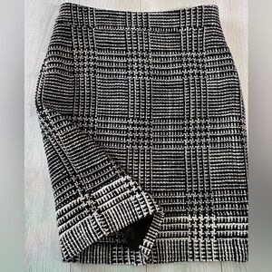 NEW Brooks Brothers Black and White Checkered Pencil Skirt Sz 10